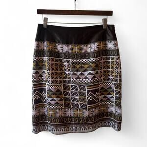 Etcetera silk midi skirt